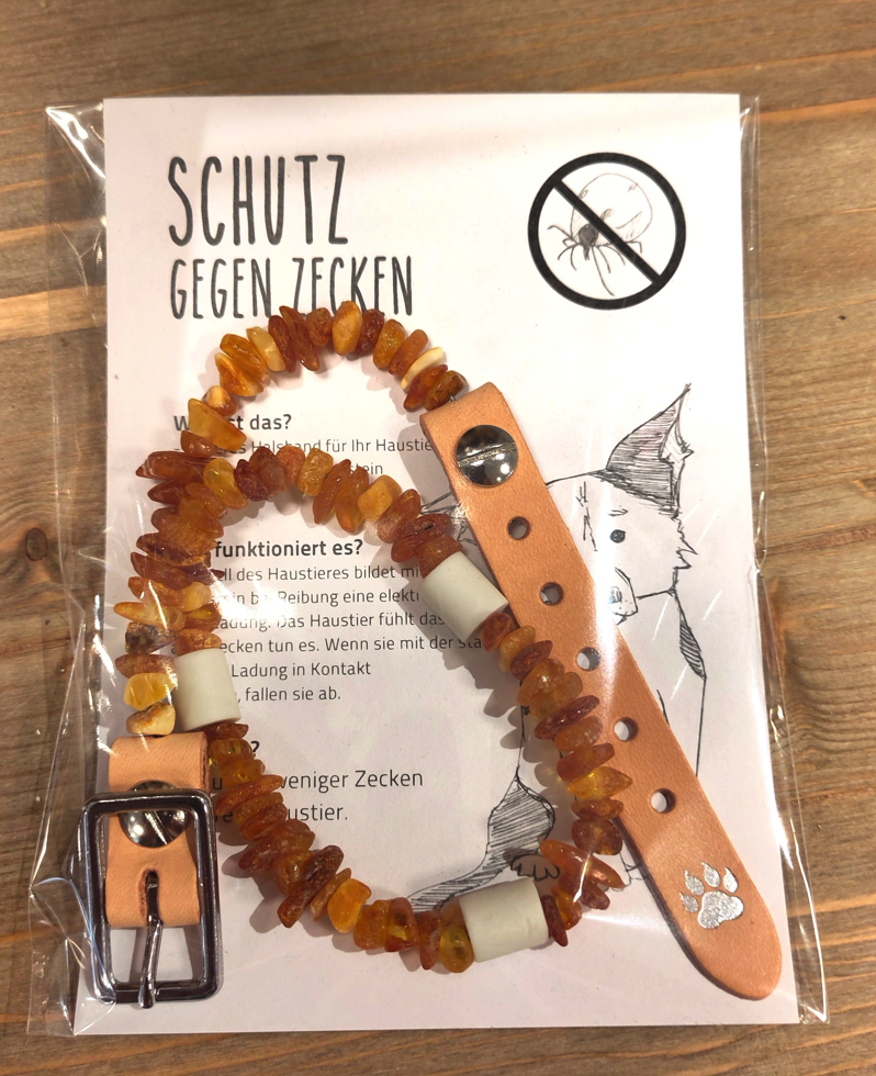 Bersteinhalsband mit EM Keramik