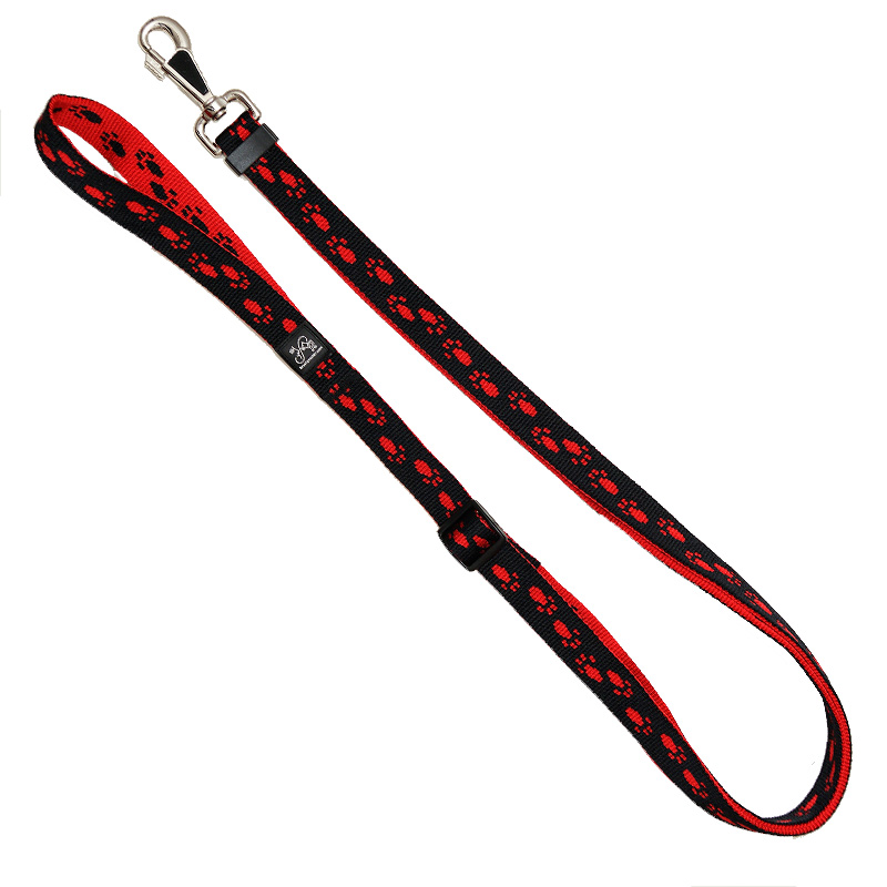 Kombi Hundeleine Softband Nylon Pfötchen Kombi Hundeleine Softband Nylon Pfötchen